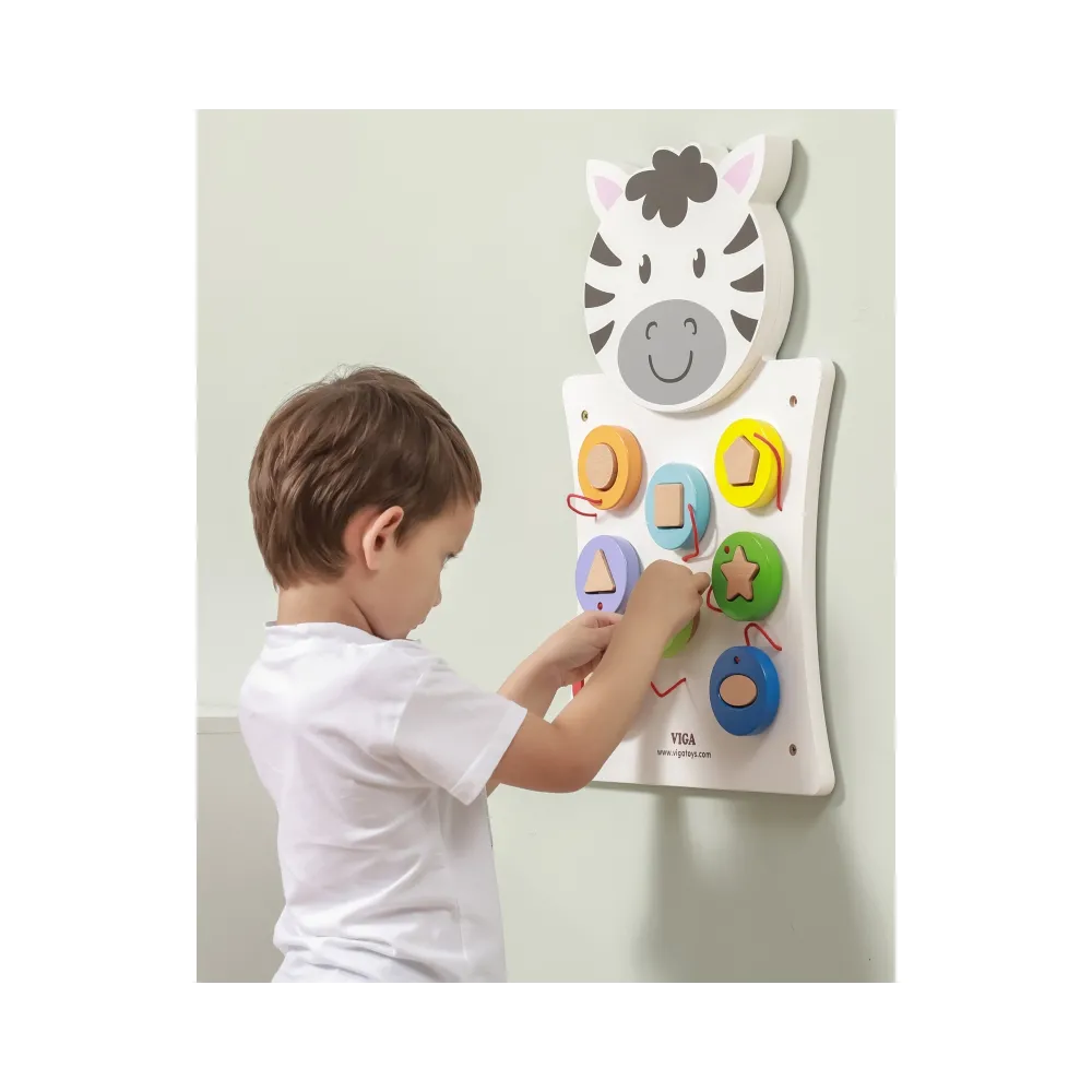 VIGA Drewniana Tablica Manipulacyjna Zebra Certyfikat FSC Montessori