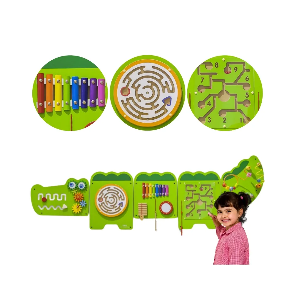 VIGA Tablica Sensoryczna Manipulacyjna Krokodyl Certyfikat FSC Montessori