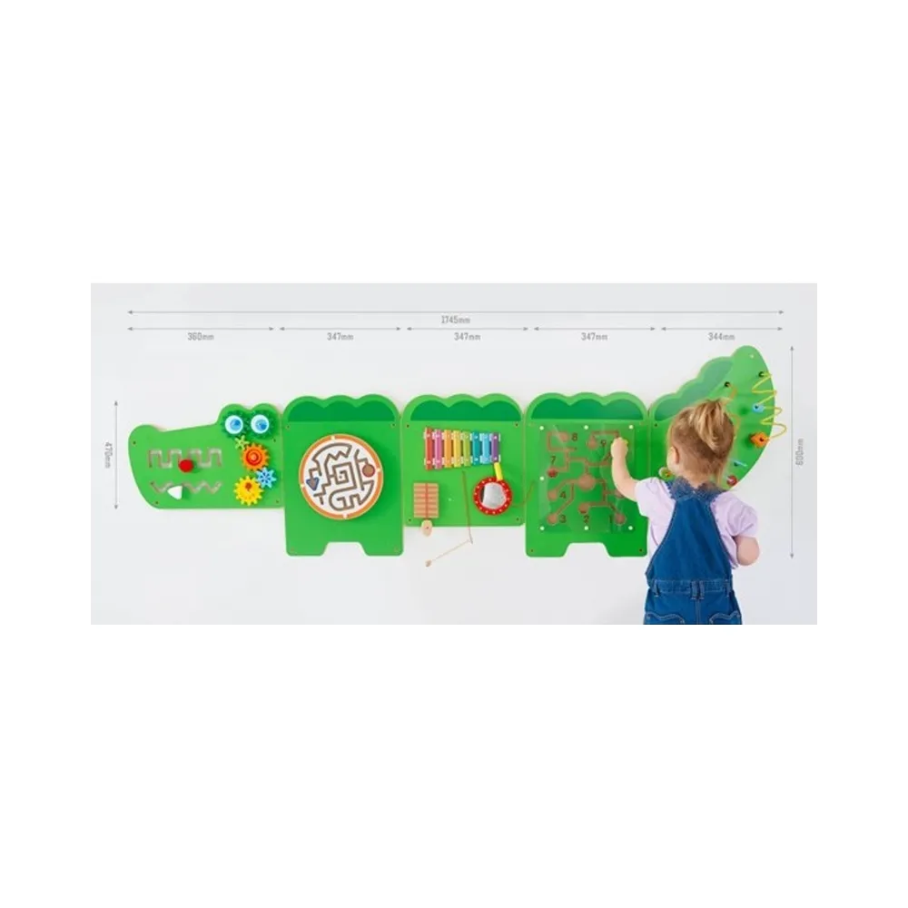 VIGA Tablica Sensoryczna Manipulacyjna Krokodyl Certyfikat FSC Montessori