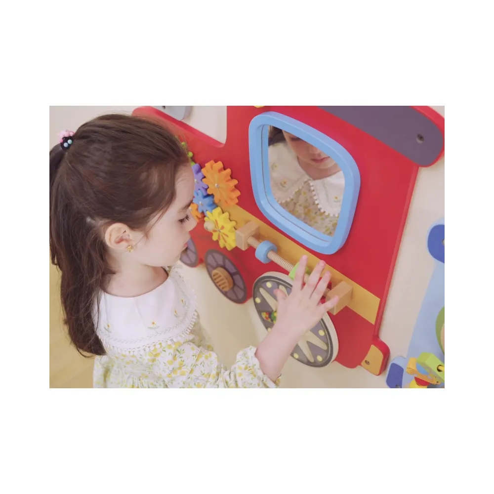 VIGA Drewniana Tablica Sensoryczna-Manipulacyjna EDU Pociąg