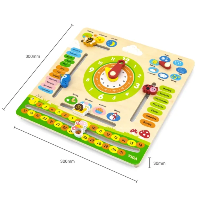 Drewniany kalendarz do nauki pogody i pór roku