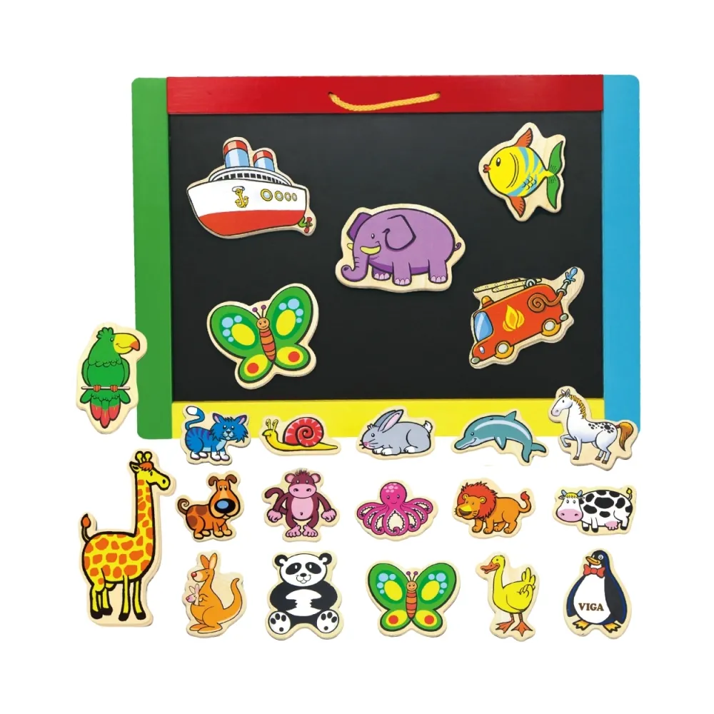 VIGA Drewniane Magnesy Zwierzęta zestaw 20 elementów