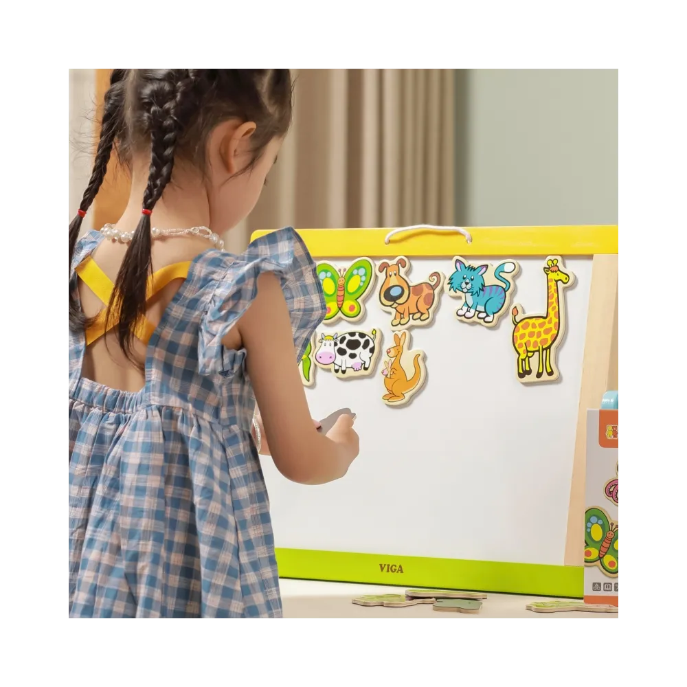 VIGA Drewniane Magnesy Zwierzęta zestaw 20 elementów