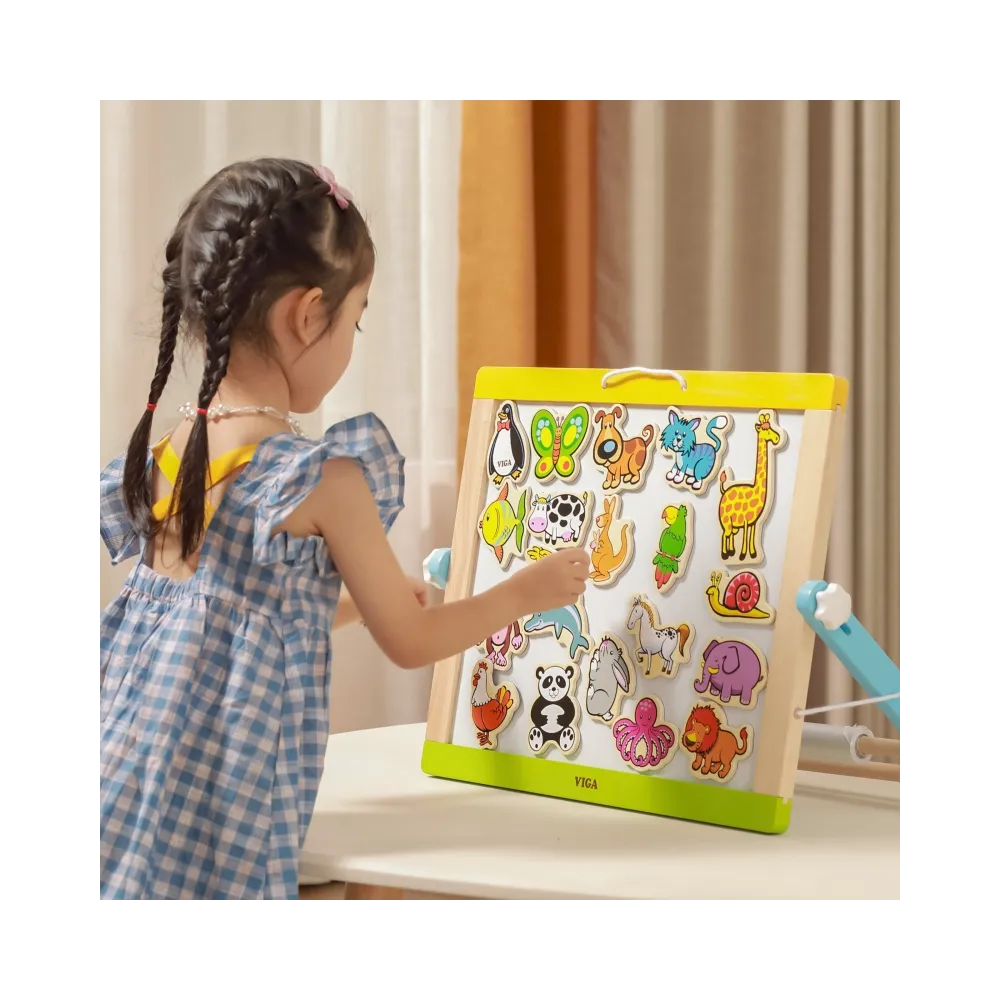 VIGA Drewniane Magnesy Zwierzęta zestaw 20 elementów