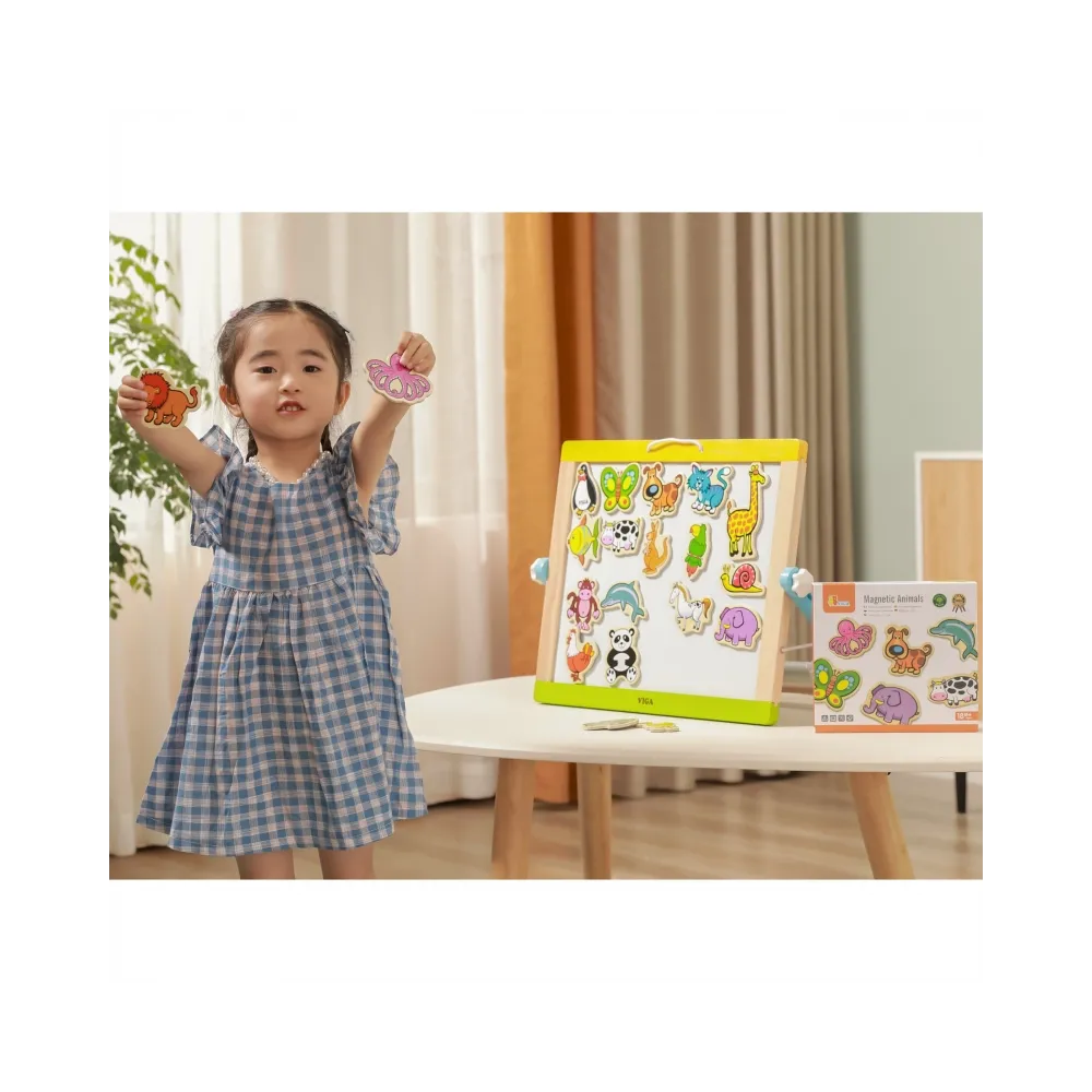 VIGA Drewniane Magnesy Zwierzęta zestaw 20 elementów