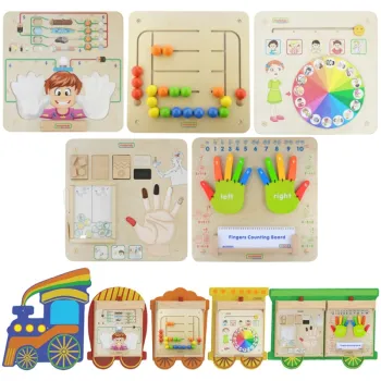 Zestaw tablic edukacyjnych MASTERKIDZ Pociąg 5w1 do rozwoju dziecka