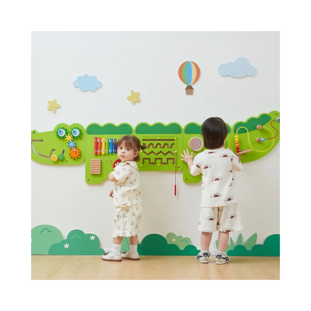 VIGA Tablica Sensoryczna Manipulacyjna Krokodyl Certyfikat FSC Montessori