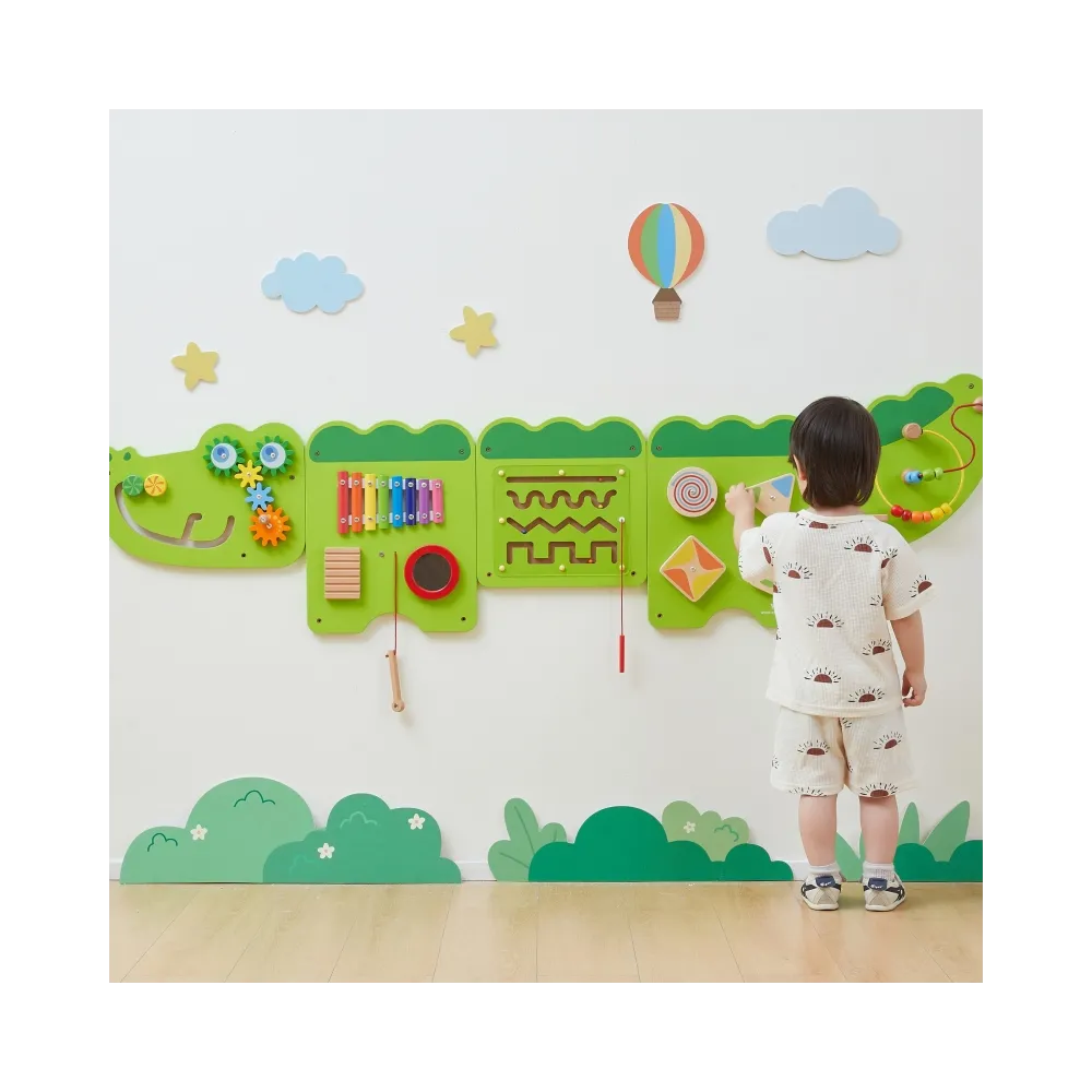 VIGA Tablica Sensoryczna Manipulacyjna Krokodyl Certyfikat FSC Montessori