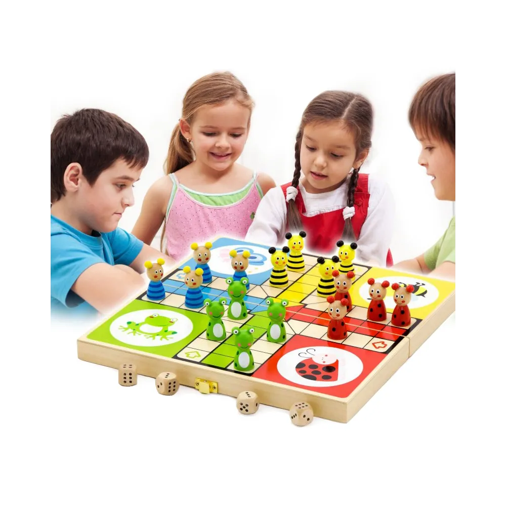 VIGA Drewniana gra Ludo Chińczyk