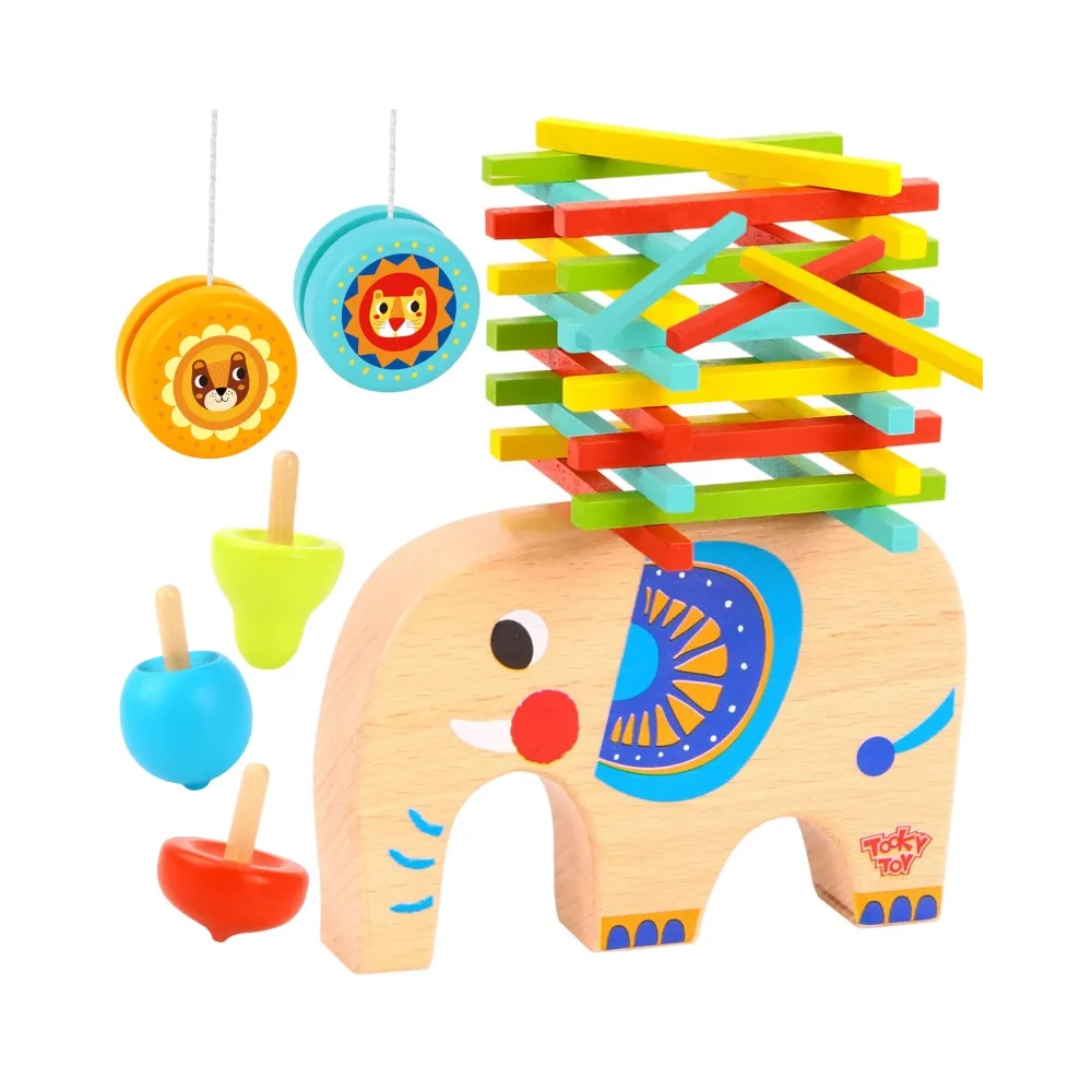 TOOKY TOY Zestaw Gier Zręcznościowych Bierki Bączek JoJo Słonik 46 el.