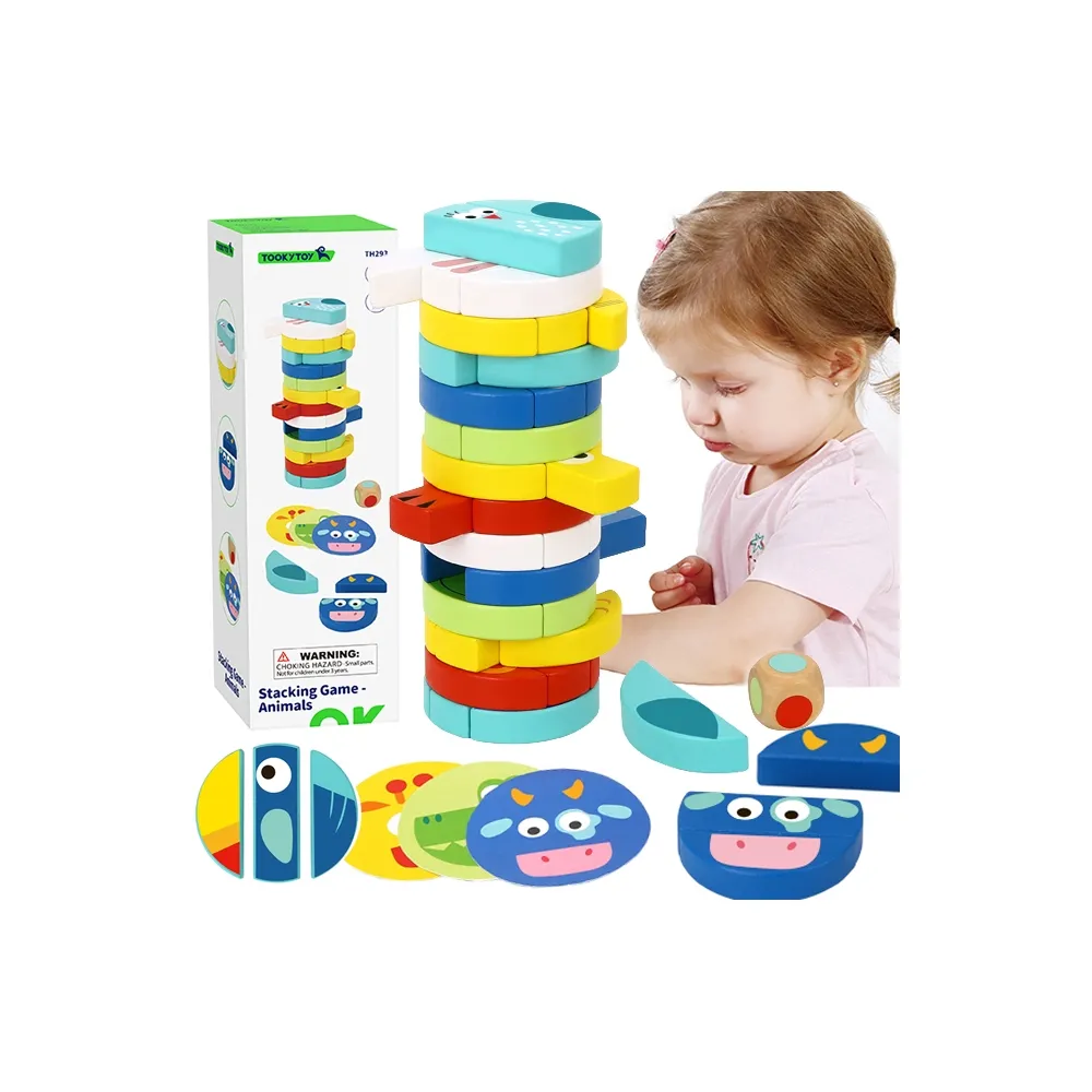 TOOKY TOY Gra Zręcznościowa Klocki Zwierzęta Certyfikat FSC