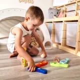 TOOKY TOY Drewniane Kręgle dla Dzieci 6 szt. + Piłka