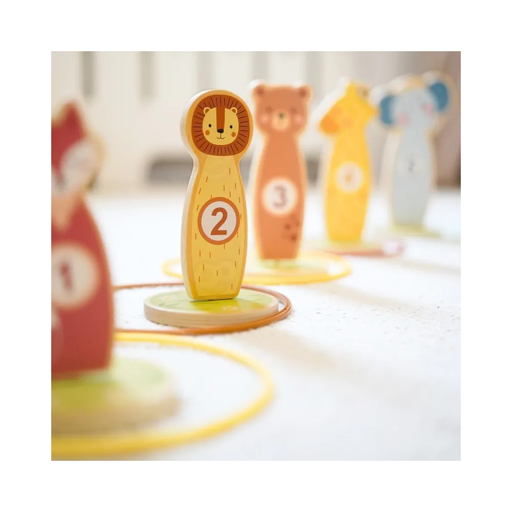 TOOKY TOY Rzut do Celu Drewniana Gra Zręcznościowa Obręcze 15 el.