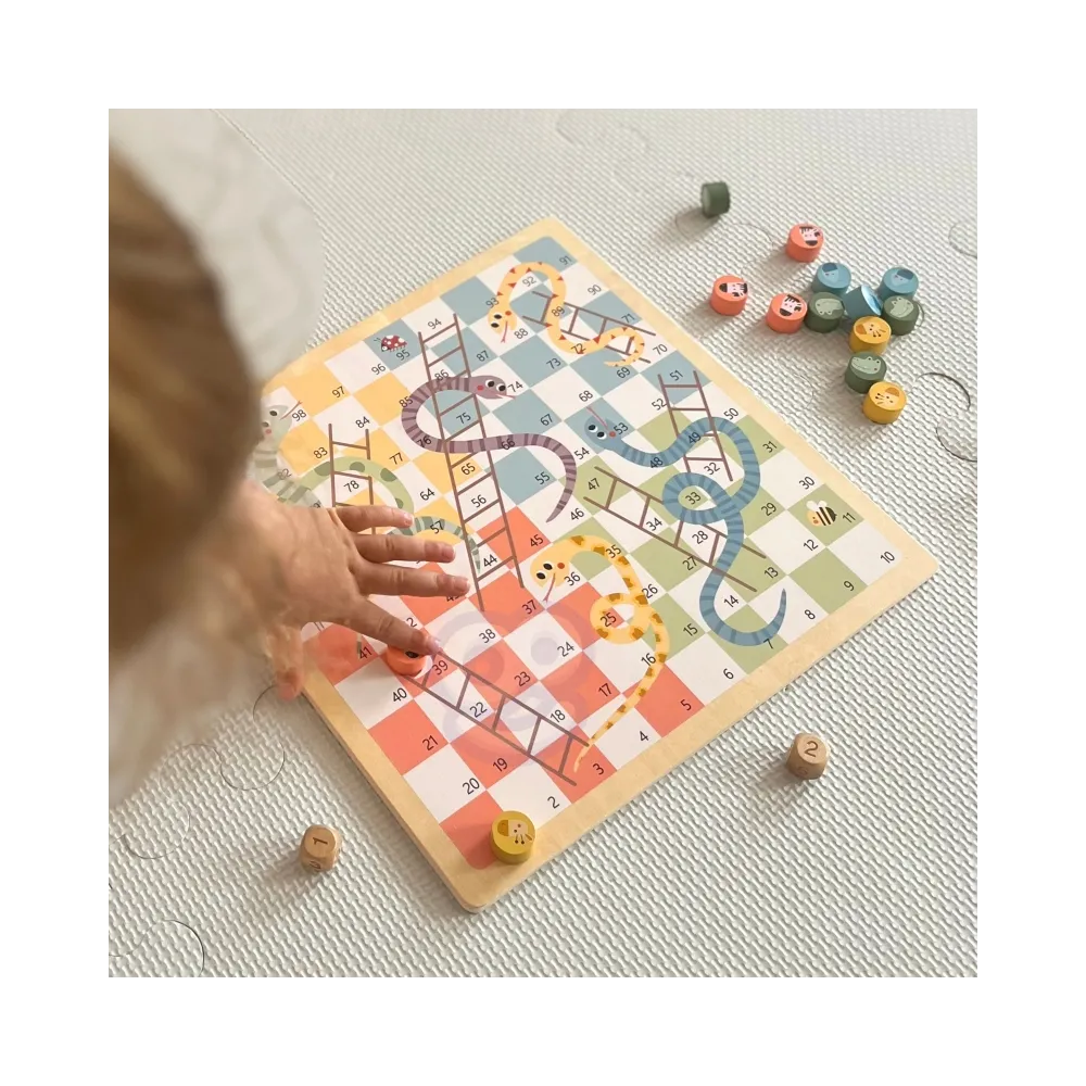 WOOPIE GREEN Gry Planszowe Logiczne 2w1 Ludo Chińczyk + Węże i Drabiny