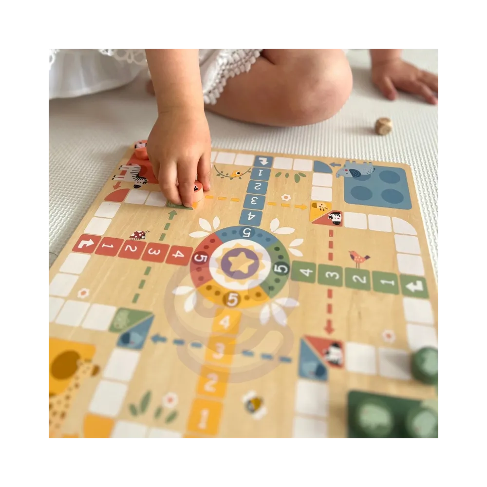 WOOPIE GREEN Gry Planszowe Logiczne 2w1 Ludo Chińczyk + Węże i Drabiny