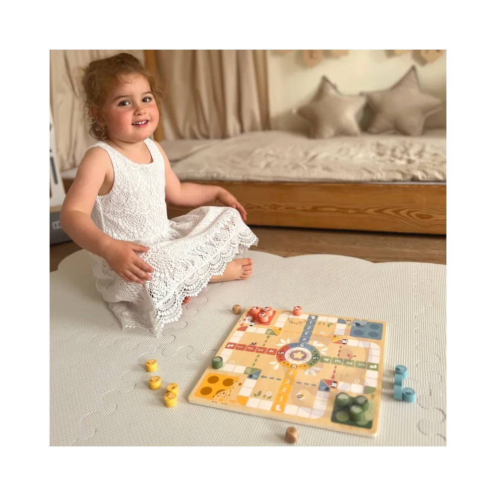 WOOPIE GREEN Gry Planszowe Logiczne 2w1 Ludo Chińczyk + Węże i Drabiny