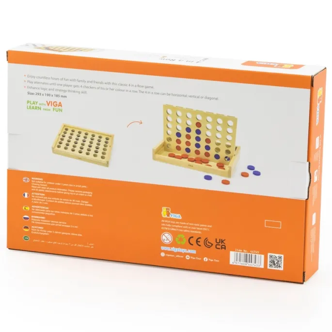 Idealna zabawa dla dzieci i dorosłych - VIGA Gra 4 w Rzędzie.