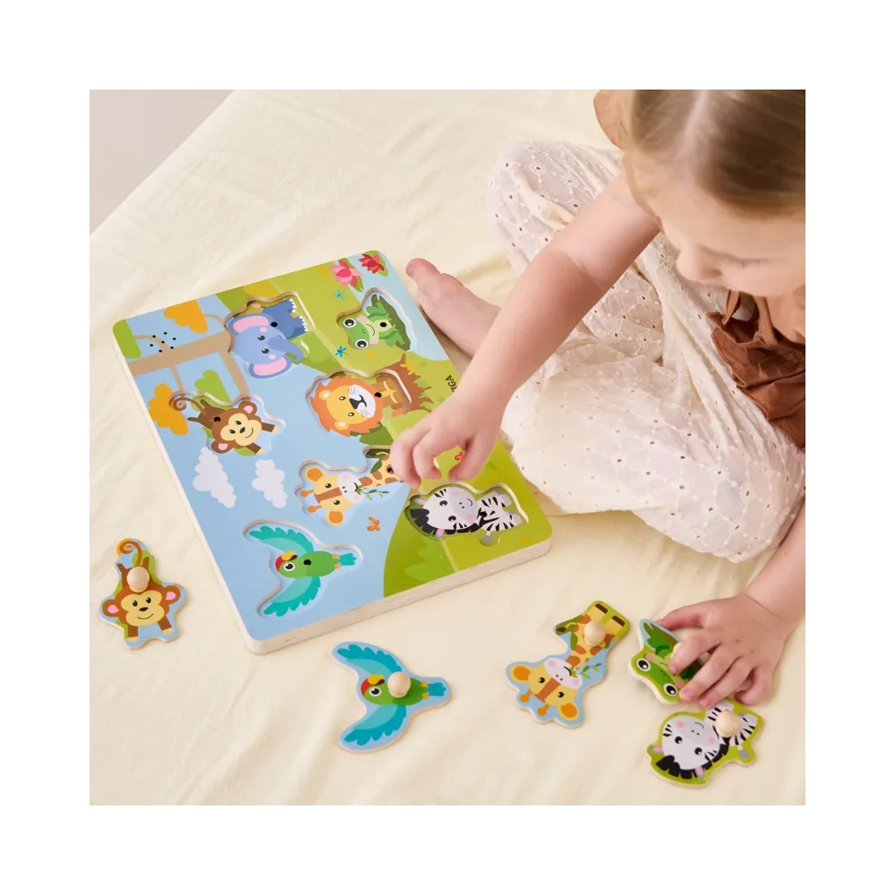 VIGA Puzzle Dźwiękowe Dopasuj Zwierzęta Egzotyczne