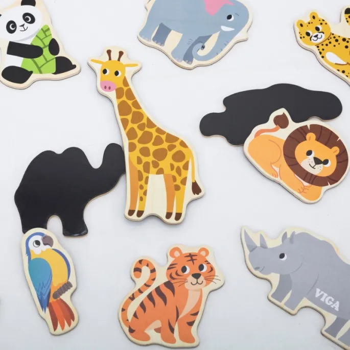 Edukacyjne magnesy Viga z egzotycznymi zwierzętami dla dzieci