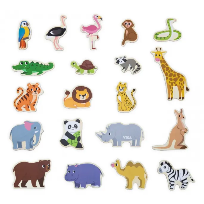 Zestaw magnesów drewnianych do nauki o przyrodzie dla maluchów