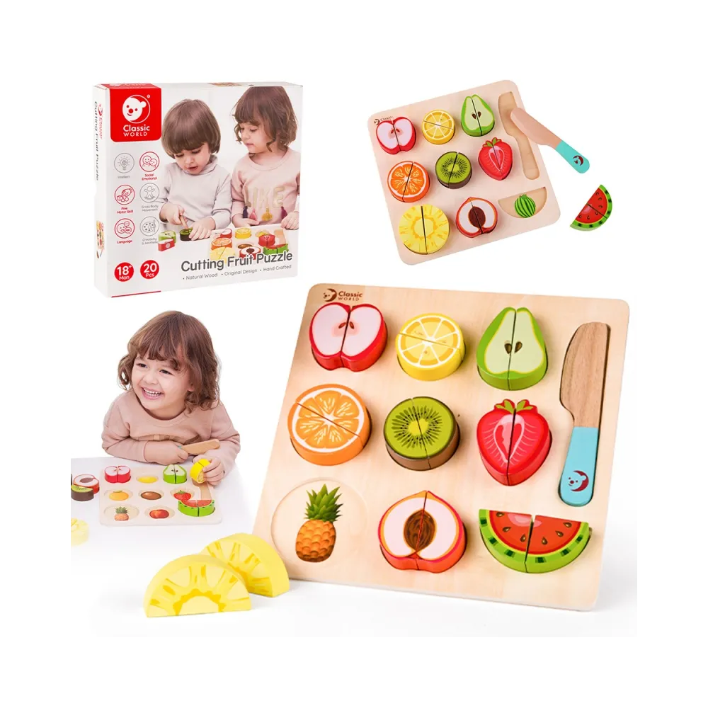 CLASSIC WORLD Zestaw do Krojenia Owoców na Rzepy MONTESSORI 20 el.