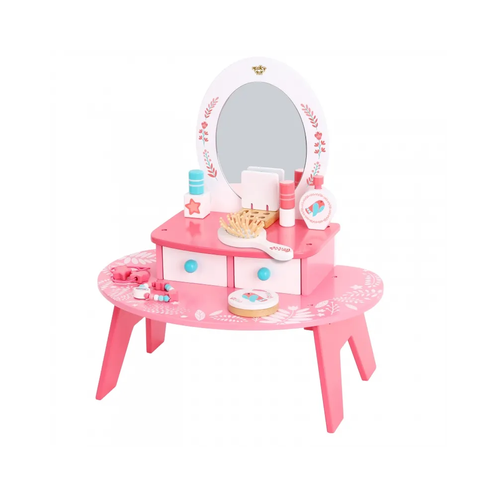 Różowa toaletka z lustrem dla małej księżniczki