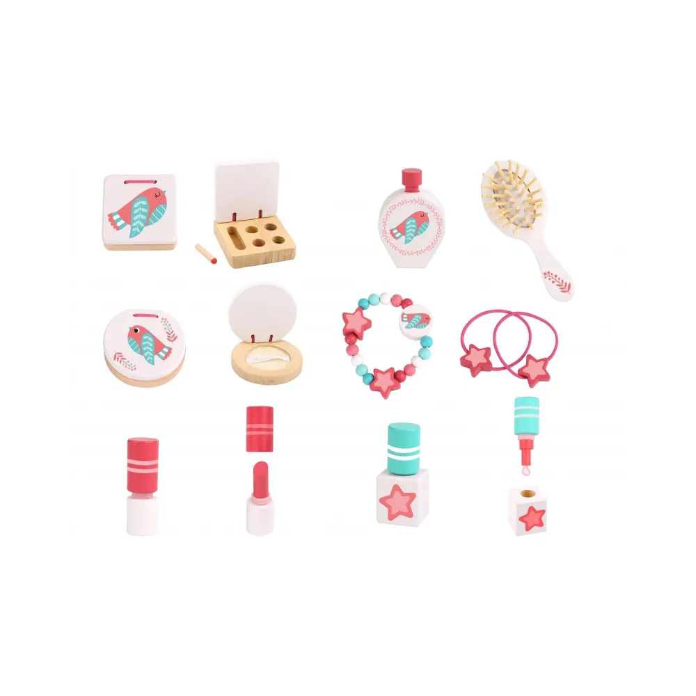 Ekskluzywna drewniana toaletka do zabawy w makijaż