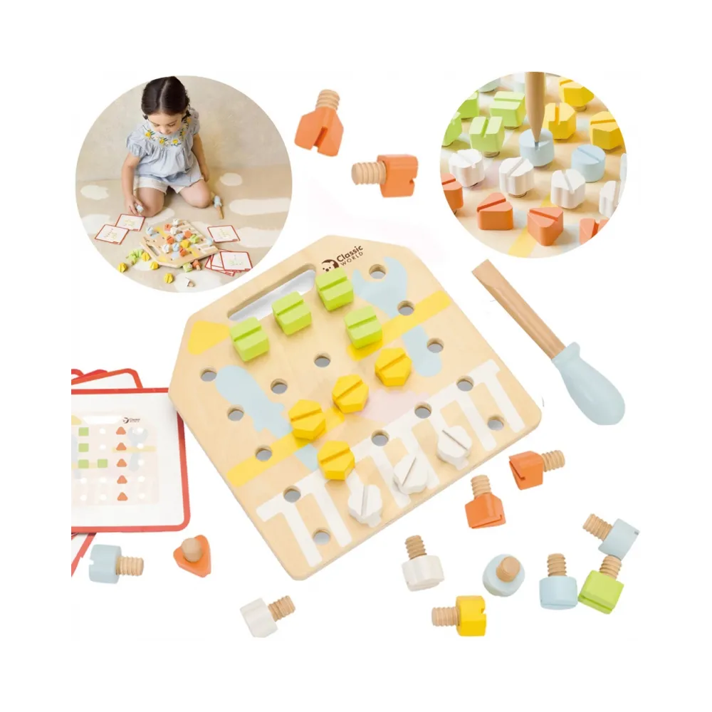 CLASSIC WORLD Wooden Manipulative Board Logic Puzzle