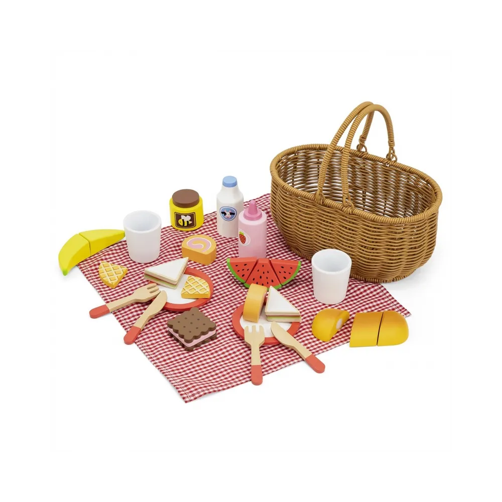 VIGA Drewniany Zestaw Piknikowy 30 el.
