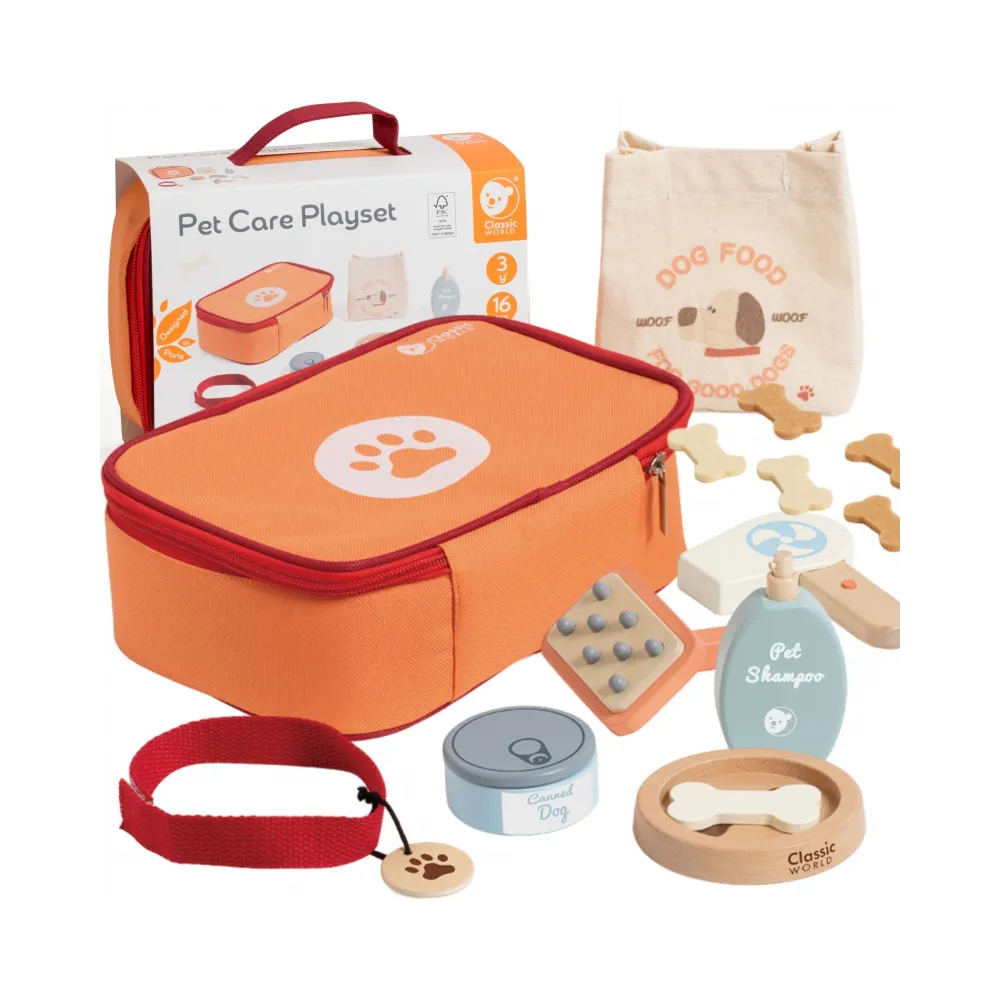 Drewniany zestaw pielęgnacyjny weterynarza dla dzieci Classic World