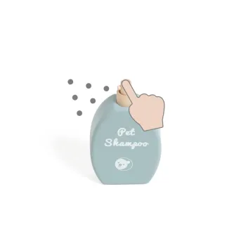 Kolorowy zestaw drewniany do zabawy w opiekę nad pupilami