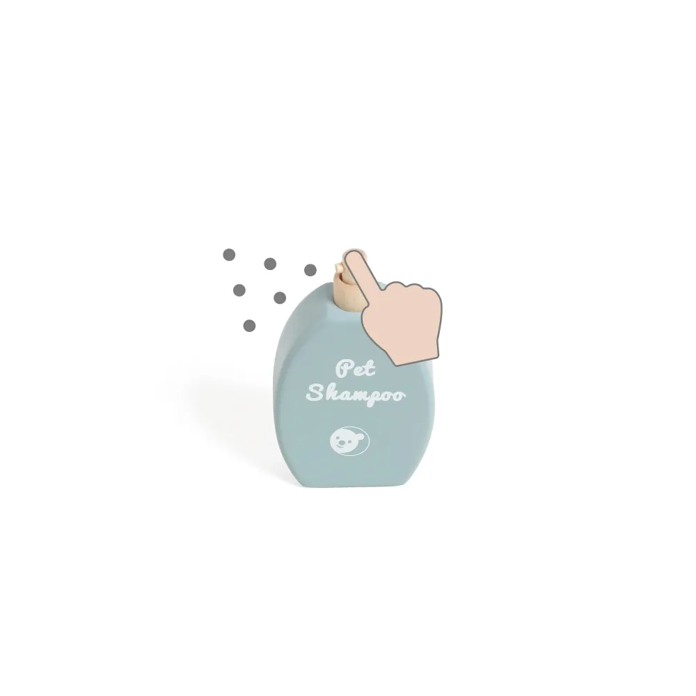 Kolorowy zestaw drewniany do zabawy w opiekę nad pupilami