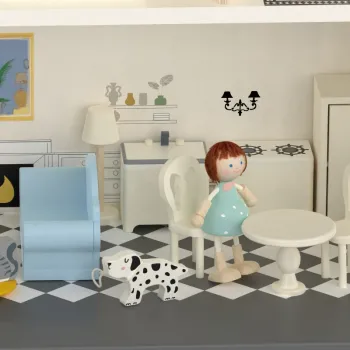 Klasyczny domek dla lalek z 36 elementami