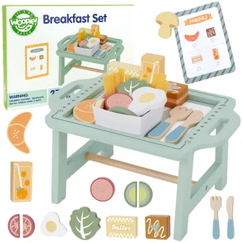 WOOPIE GREEN Zestaw Śniadaniowy i Restauracja – Zabawa w Zamawianie z Tacą i Akcesoriami