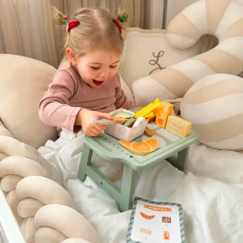 WOOPIE GREEN Zestaw Śniadaniowy i Restauracja – Zabawa w Zamawianie z Tacą i Akcesoriami