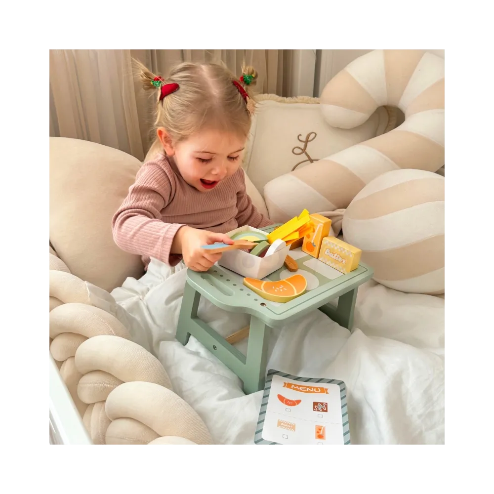 WOOPIE GREEN Zestaw Śniadaniowy i Restauracja – Zabawa w Zamawianie z Tacą i Akcesoriami