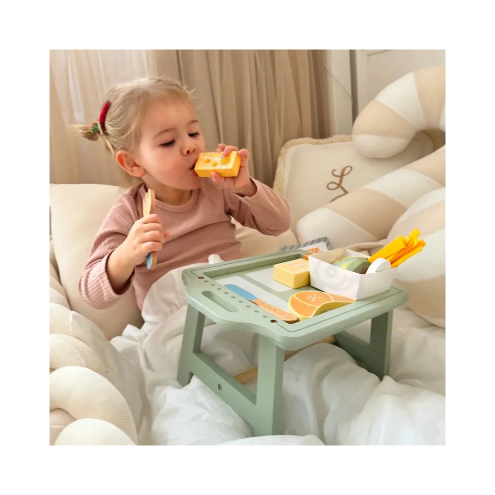 WOOPIE GREEN Zestaw Śniadaniowy i Restauracja – Zabawa w Zamawianie z Tacą i Akcesoriami