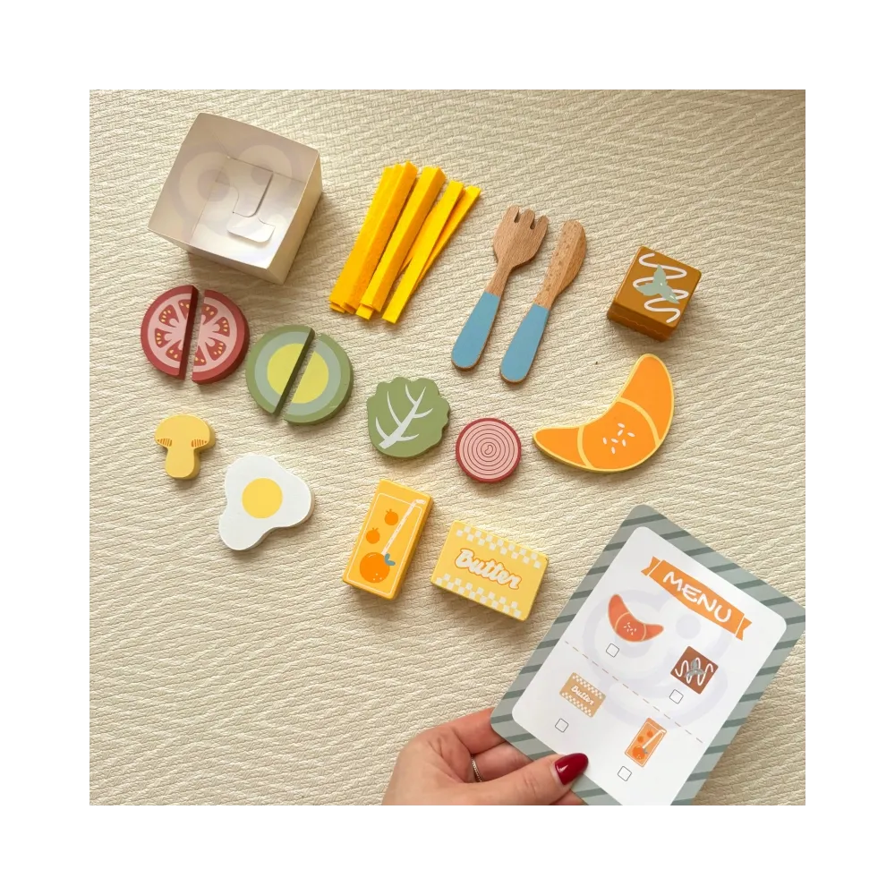 WOOPIE GREEN Zestaw Śniadaniowy i Restauracja – Zabawa w Zamawianie z Tacą i Akcesoriami
