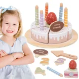 Drewniany torcik do krojenia dla dzieci