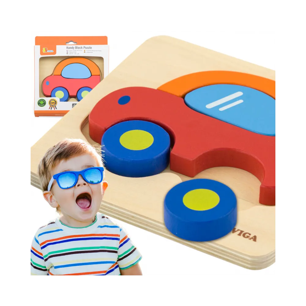 Drewniane puzzle samochód dla maluszka