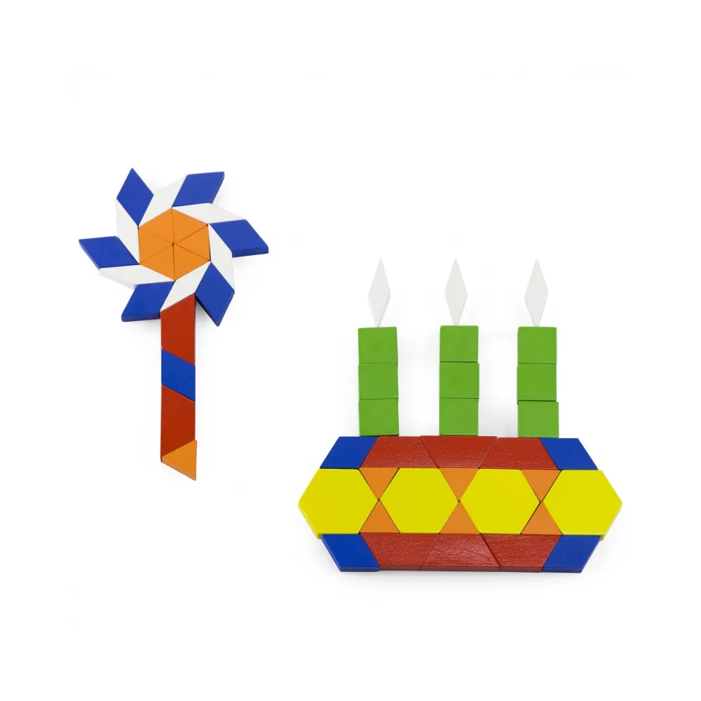 VIGA Drewniane Klocki Płaskie w wiaderku 250 elementów Montessori