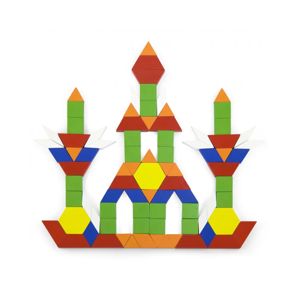 VIGA Drewniane Klocki Płaskie w wiaderku 250 elementów Montessori