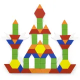 VIGA Drewniane Klocki Płaskie w wiaderku 250 elementów Montessori