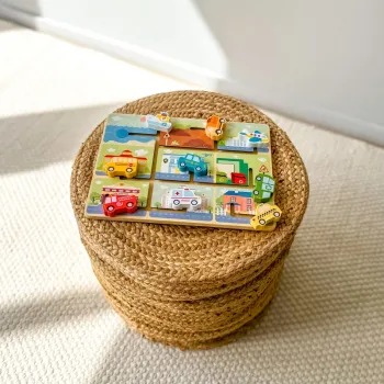 Bezpieczna drewniana zabawka dla dzieci od 18 miesięcy