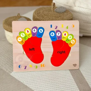 Kolorowe stopy do nauki angielskiego i matematyki