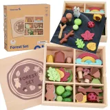 Drewniane klocki leśne do zabawy dla dzieci