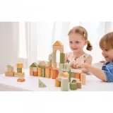 VIGA PolarB Drewniane Klocki Bloki Montessori Zwierzęta 50 el.