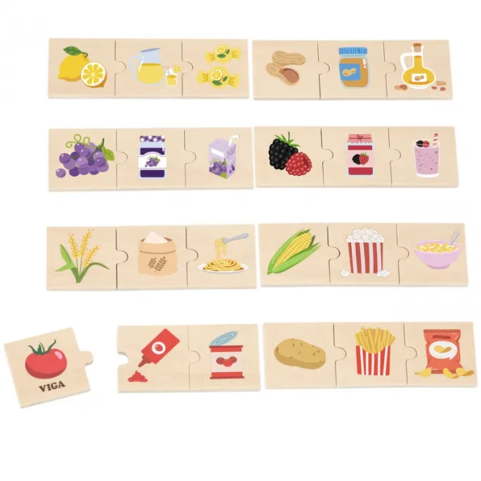 Puzzle przedstawiające związki między roślinami a jedzeniem