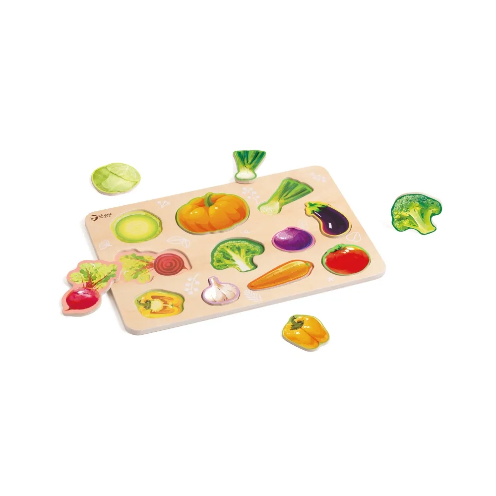 Układanka drewniana Classic World z warzywami