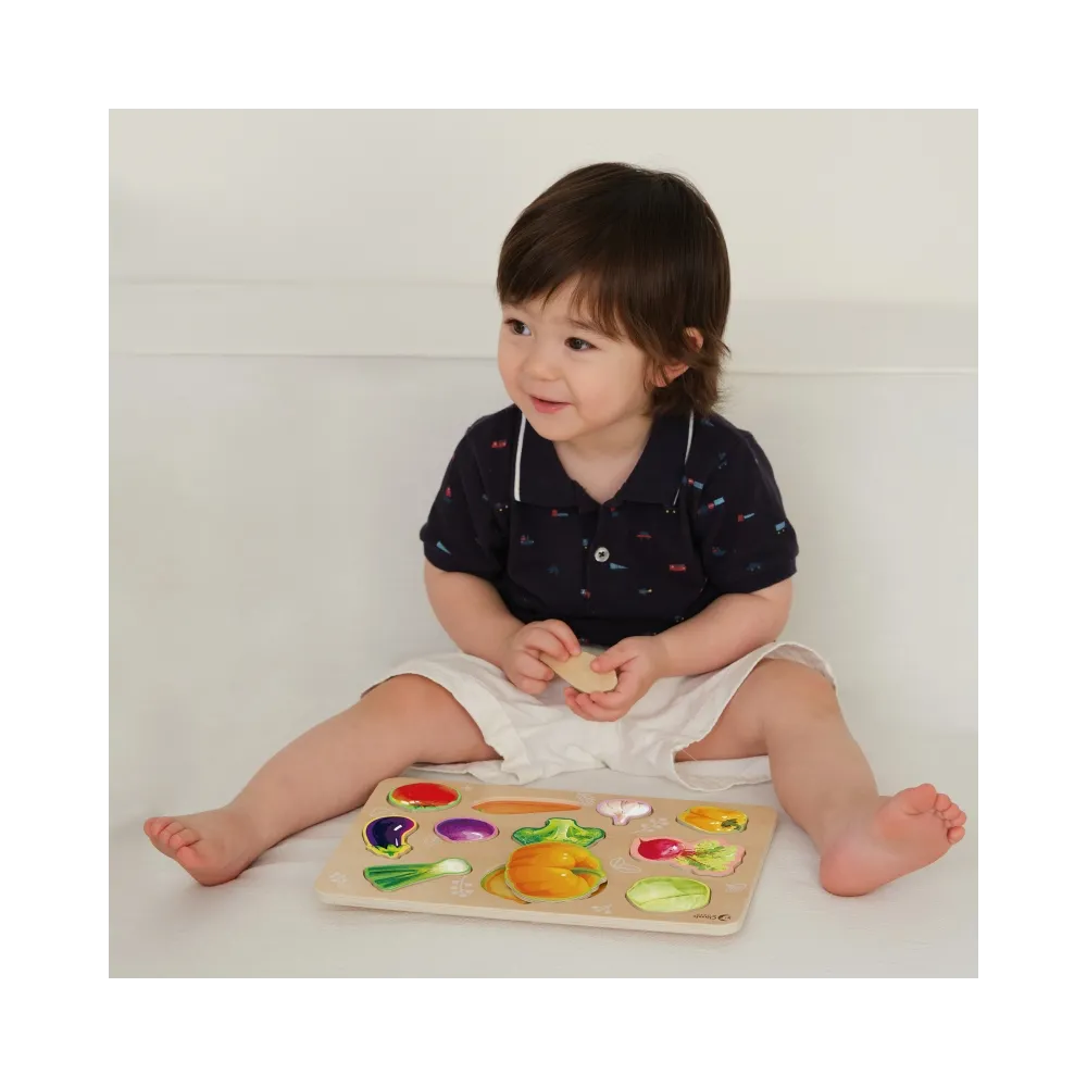 Drewniane elementy warzyw do nauki kolorów